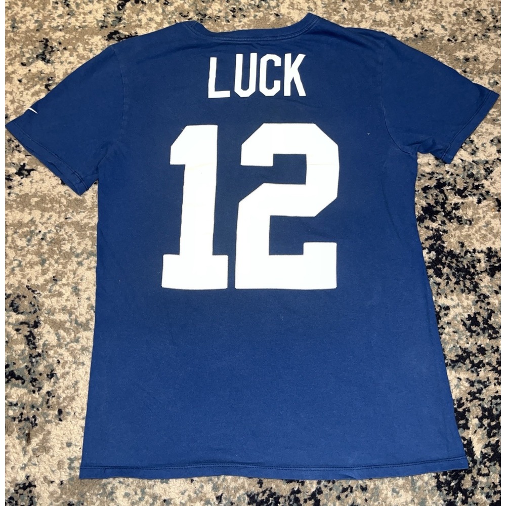Nike Andrew Luck #12 Indianapolis Colts Jersey T-Shirt Men's Small Blue NFL